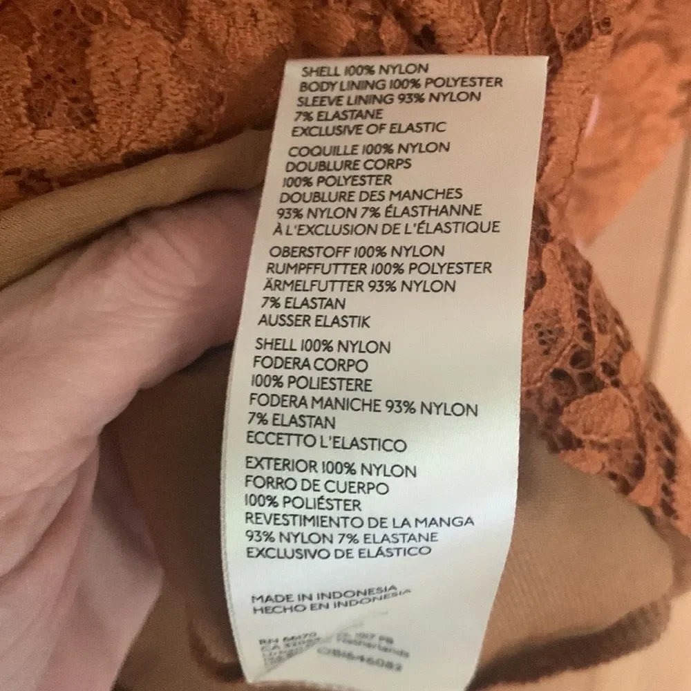 Free People Hailie open back short puff sleeve lace mini dress NWT - Picture 12 of 13